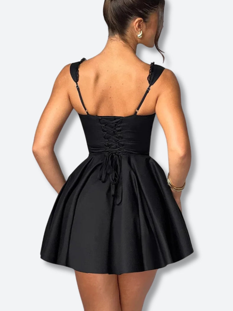 strapless open back dress Princess Corset Mini Dress