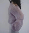 Puff Sleeved Mesh Knit Sweater