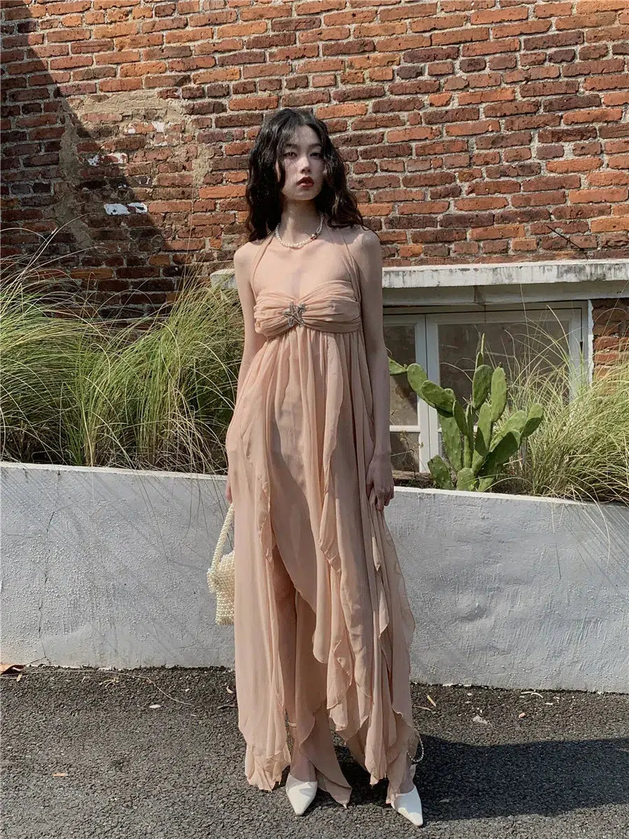 Pure Backless Chiffon Midi Dress - Litlookz Studio Pure Backless Chiffon Midi Dress - Litlookz Studio