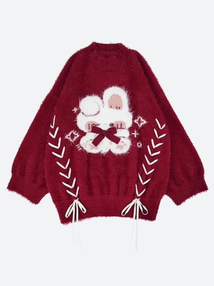 Holiday Rabbit Sweaters Rabbit Fluffy Xmas Sweater - Litlookz Studio