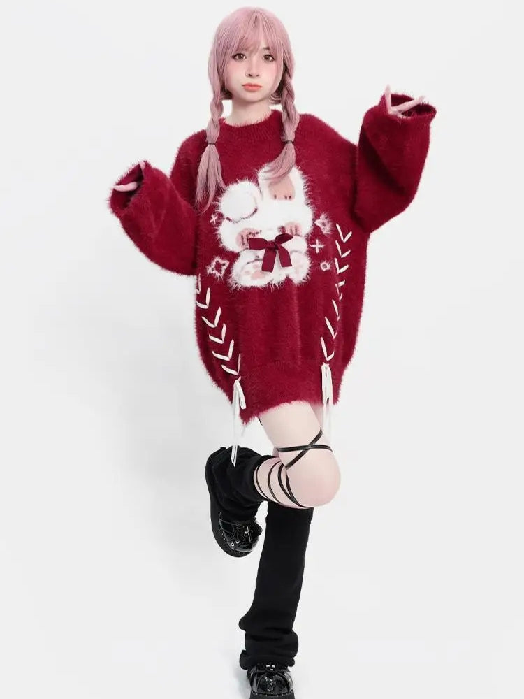 Holiday Rabbit Sweaters Rabbit Fluffy Xmas Sweater - Litlookz Studio