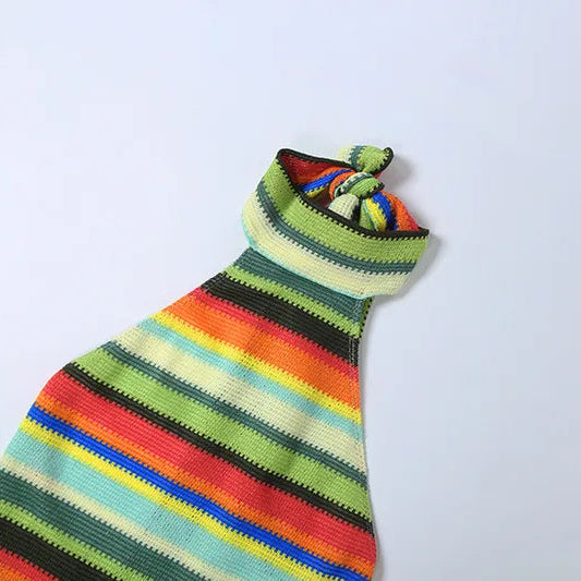 Rainbow Halter Mini Dress
