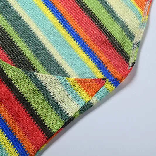 Rainbow Halter Mini Dress