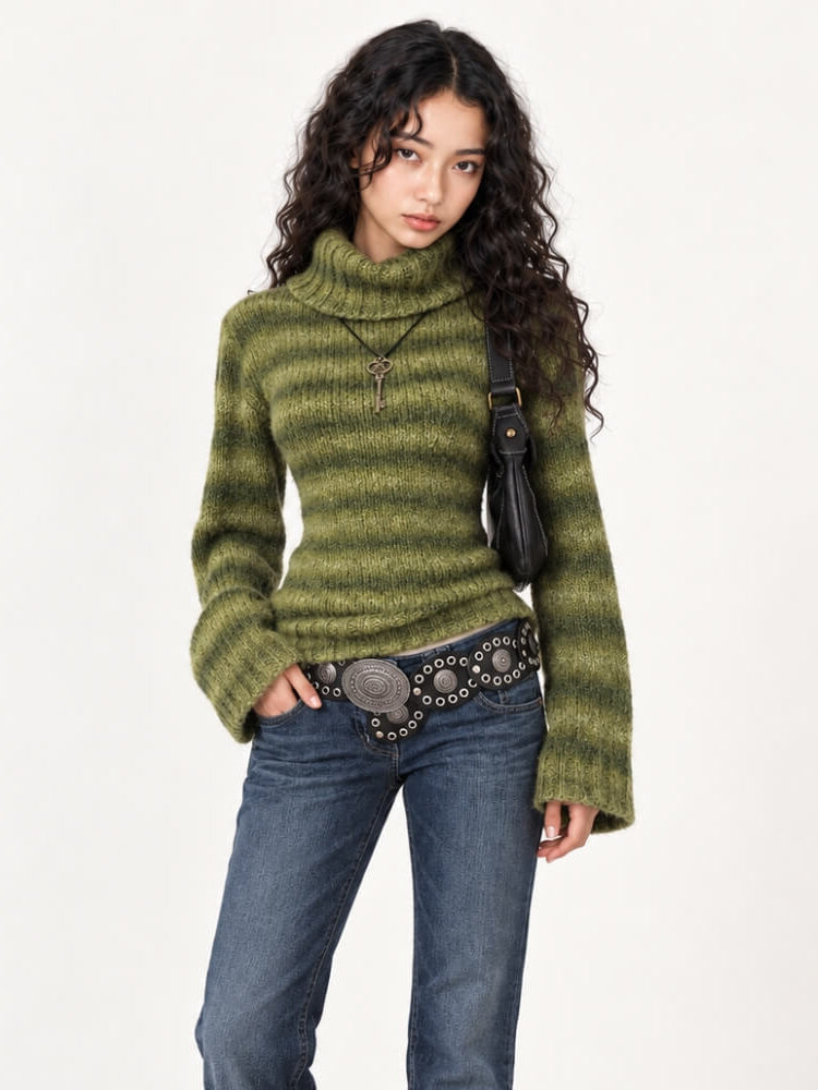 Retro Stripe Knit Sweater