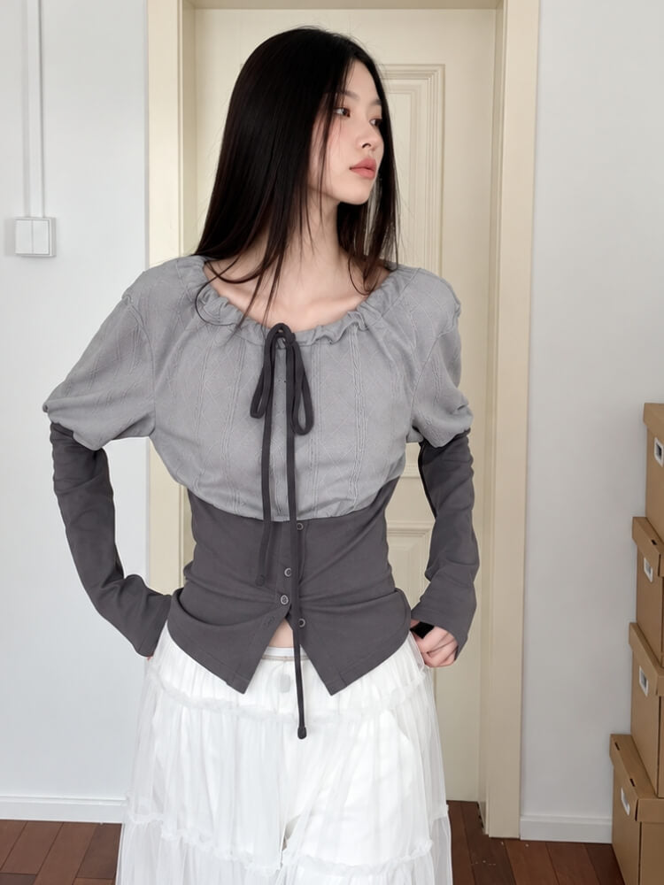 Ribbon Corset Blouse