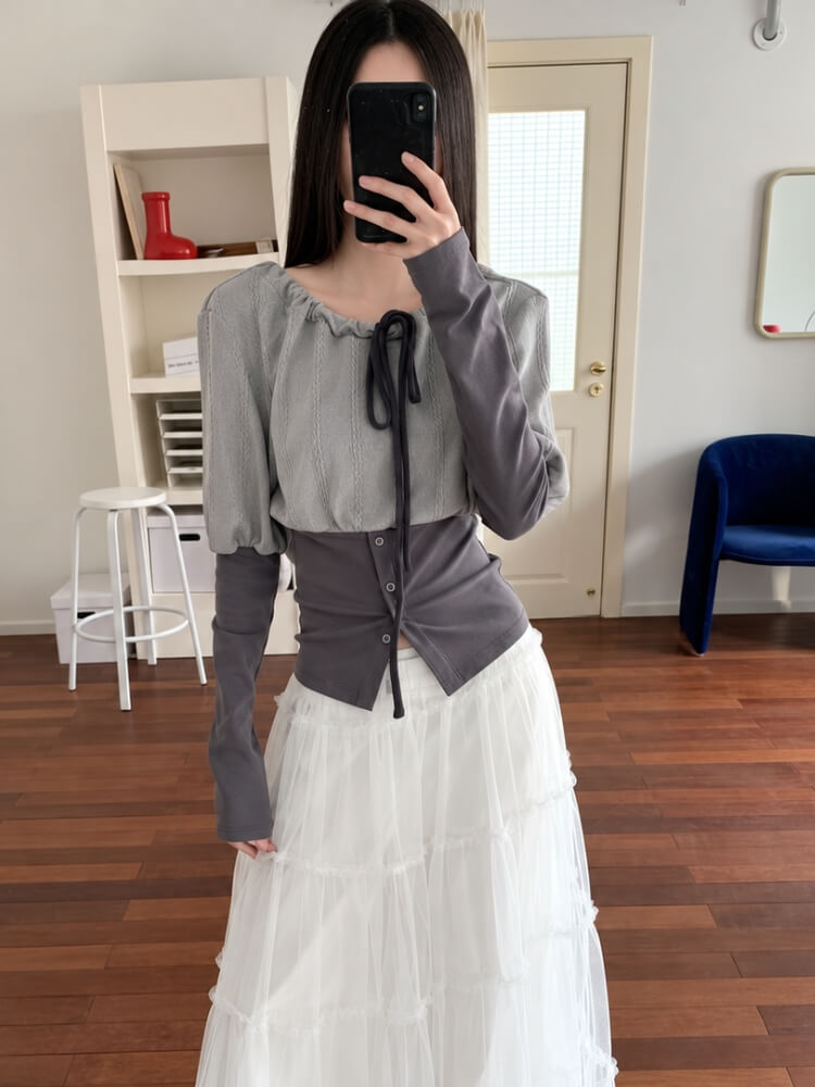 Ribbon Corset Blouse