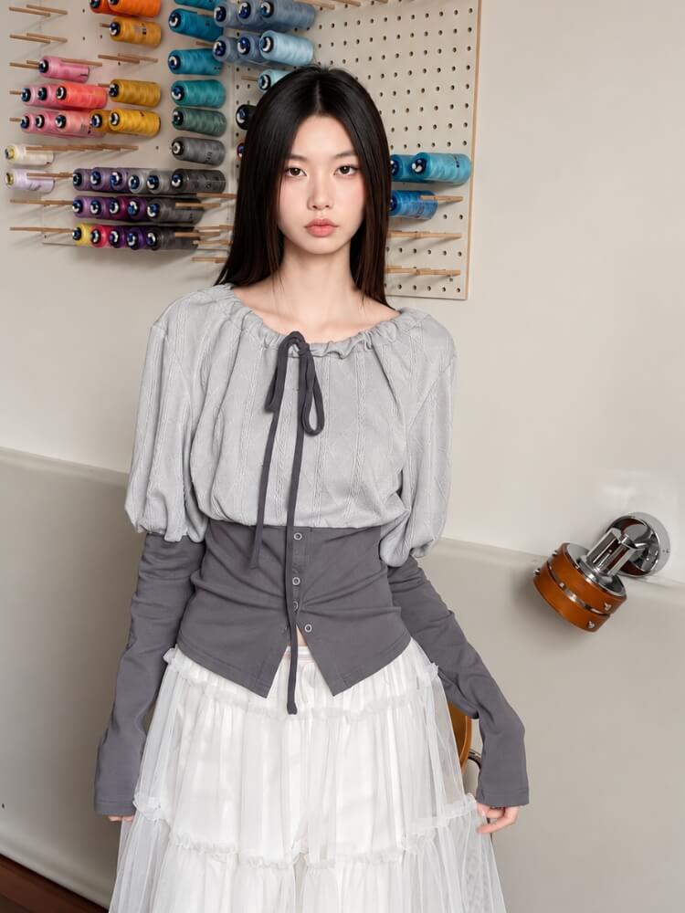 Ribbon Corset Blouse