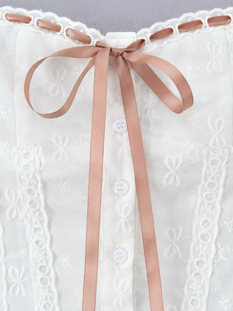 Ribbon Embroidered Top