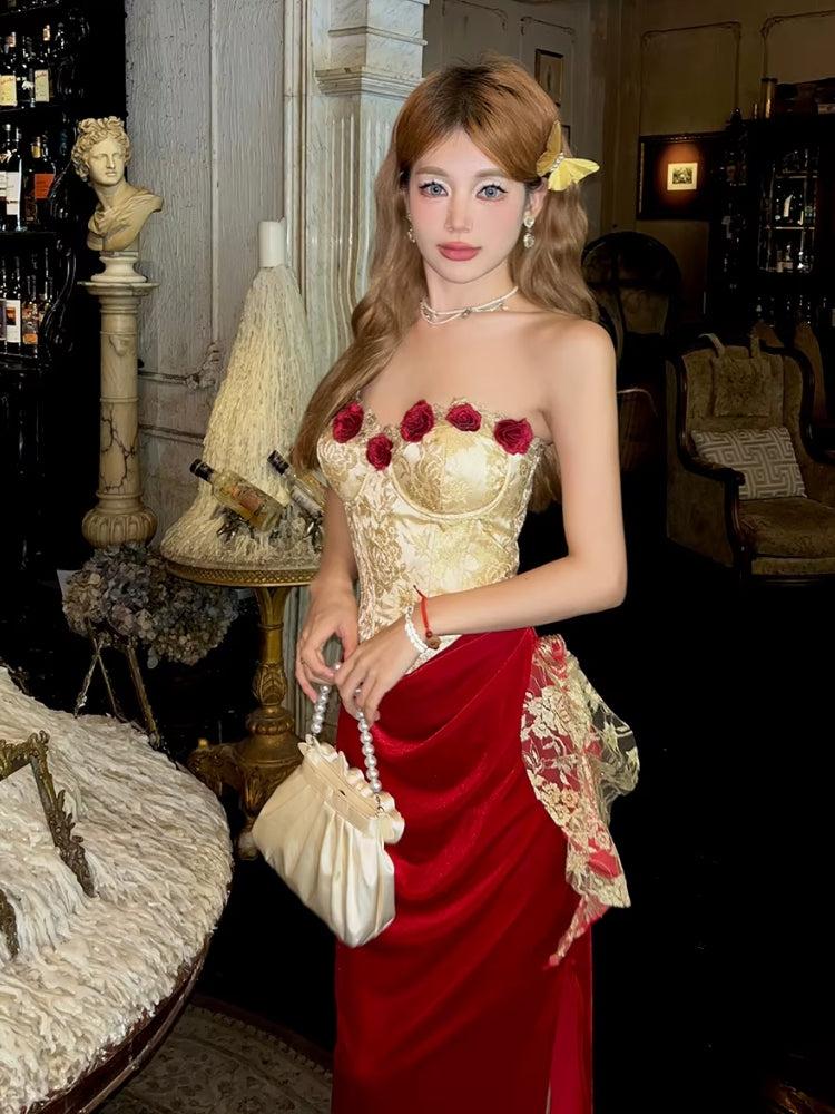 formal dresses for women in 40s Vintage & Retro Dresses SLEEVES:Long Sleeve