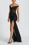 Ruched Mesh Maxi Dress