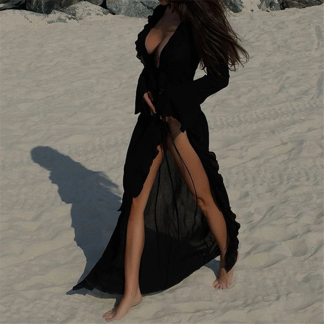 Ruffle Beach Cover Up Dress