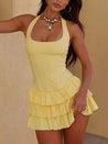 Ruffled Halter Mini Dress