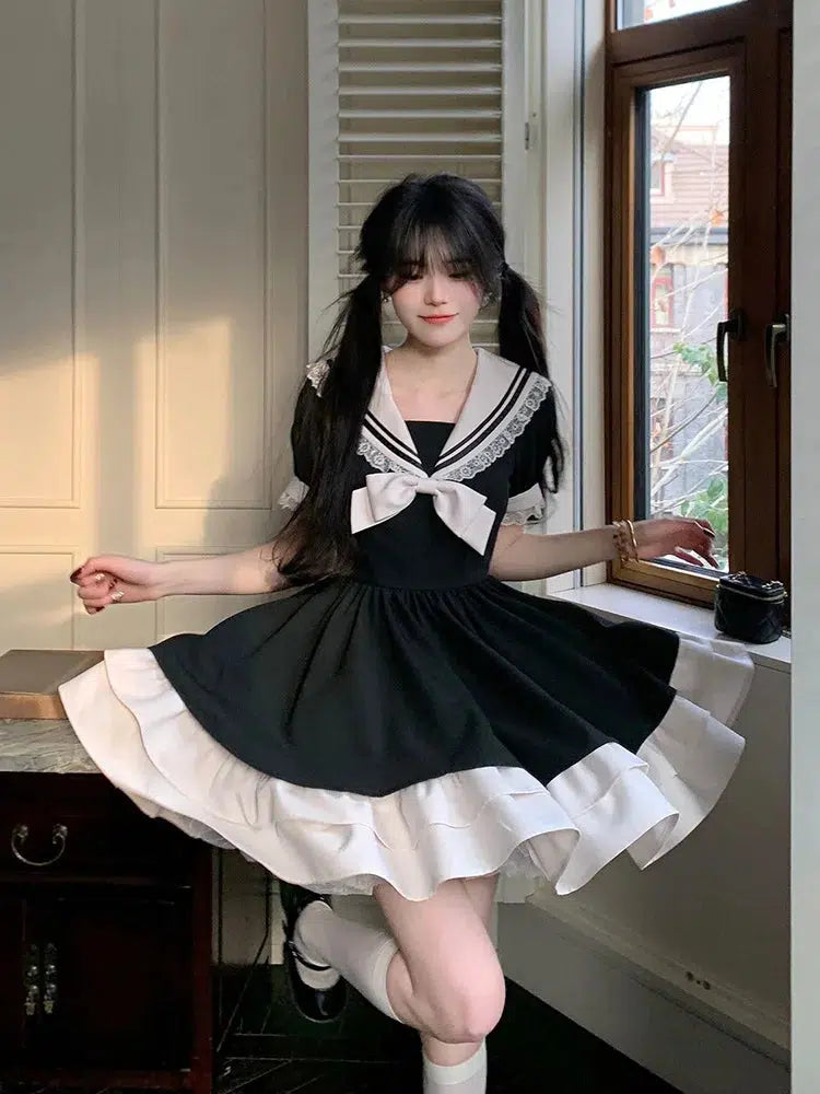 Sailor Collar Mini Dress - Litlookz Studio