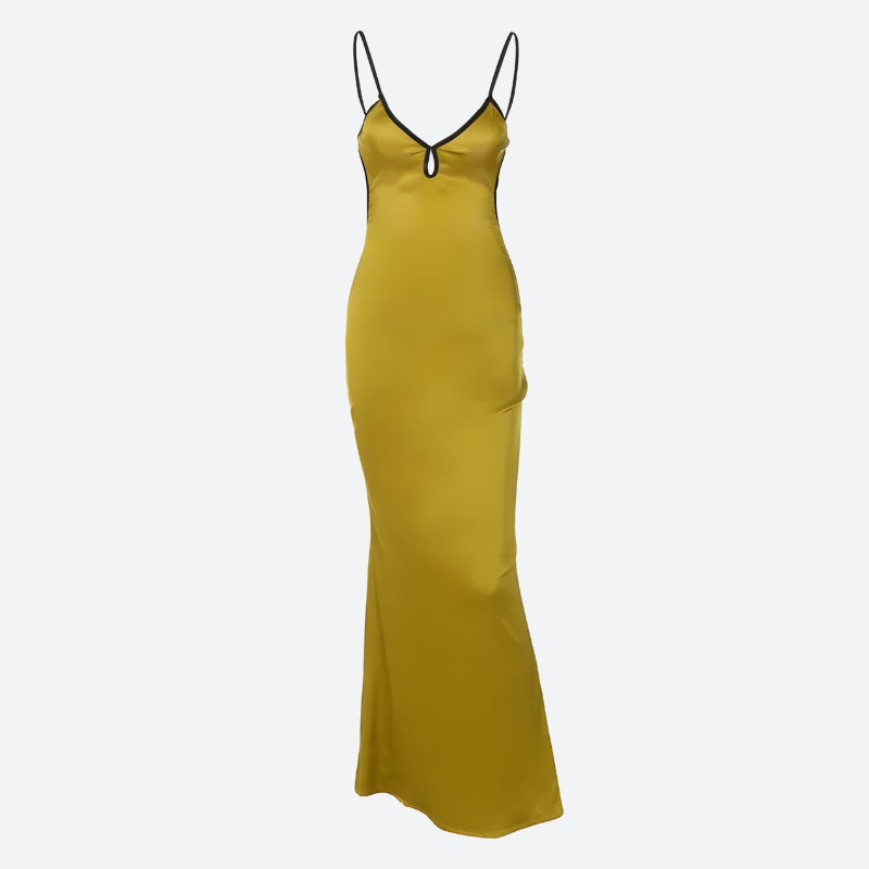 Satin Backless Maxi Dress - Litlookz Studio Satin Backless Maxi Dress - Litlookz Studio