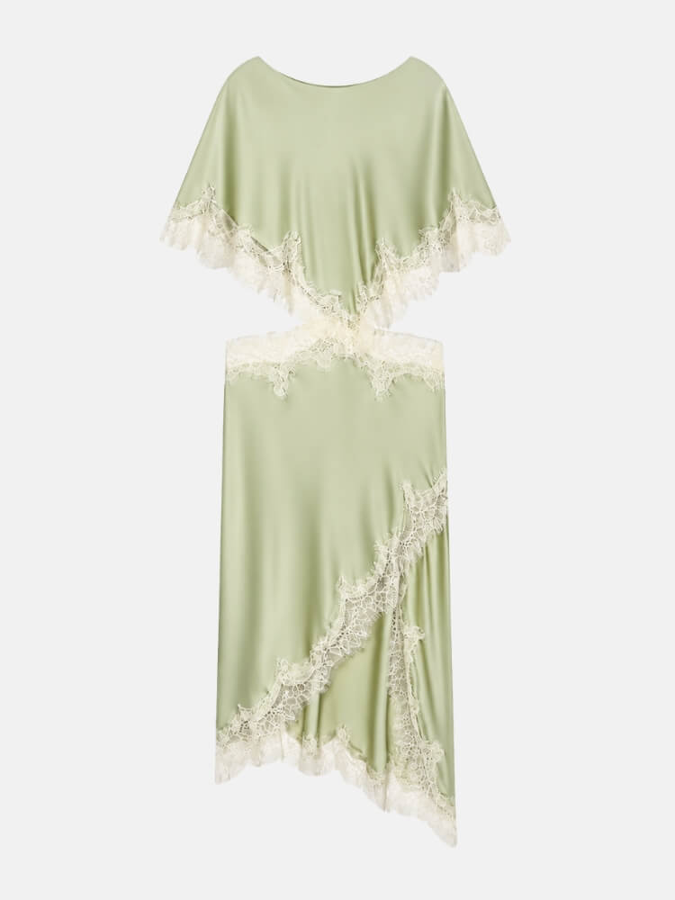 Satin Cut Out Midi Dress