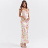 Satin Floral Pencil Maxi Dress