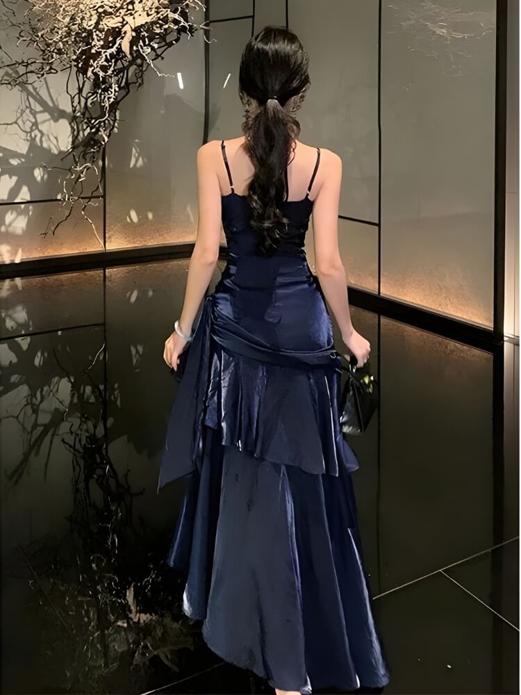 Shop Satin Tiered Maxi Dress