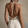 Sequined Backless Halter Top