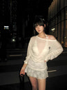 Sheer Cross One Shoulder Top