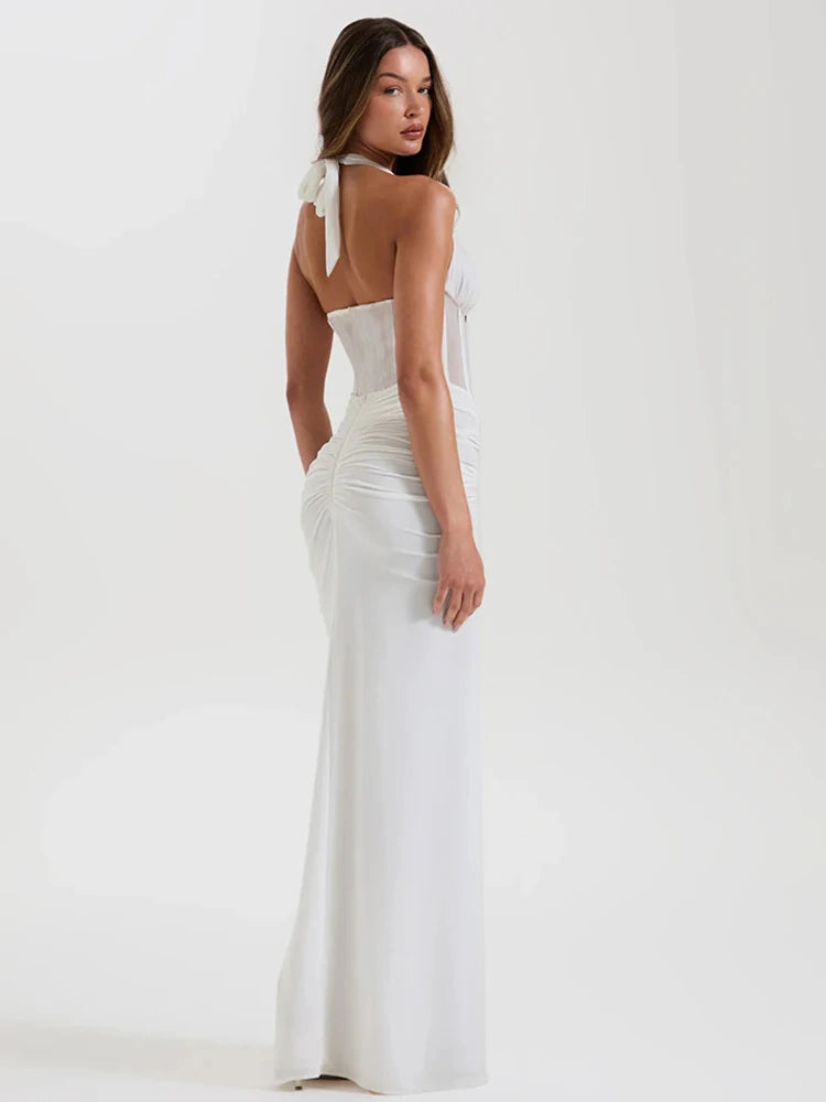 Sheer Halter Maxi Dress