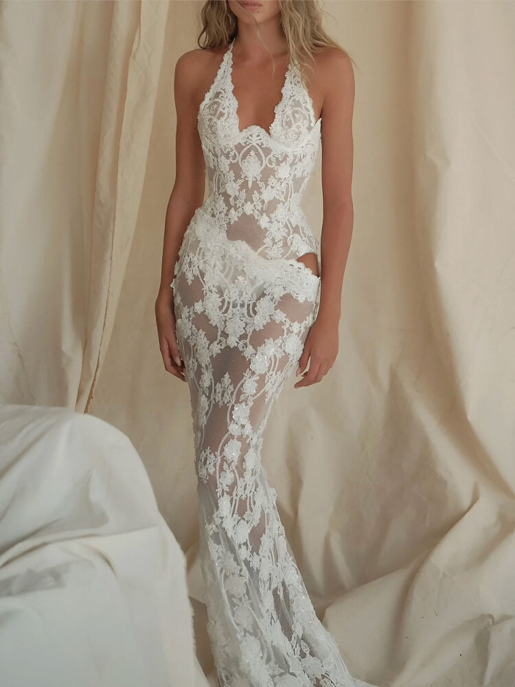 Shop Sheer Lace Swim Dress