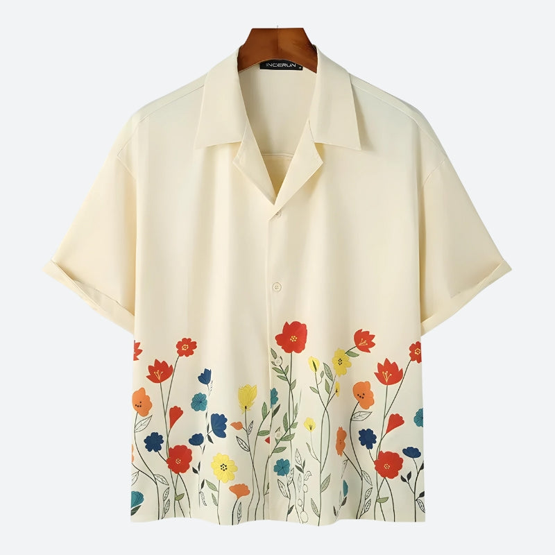 Short Sleeve Flowers Shirt