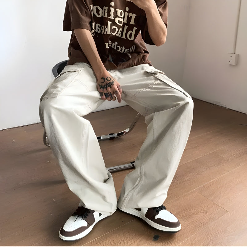 MenS Baggy Outfit, White Cargo Pants Outfit