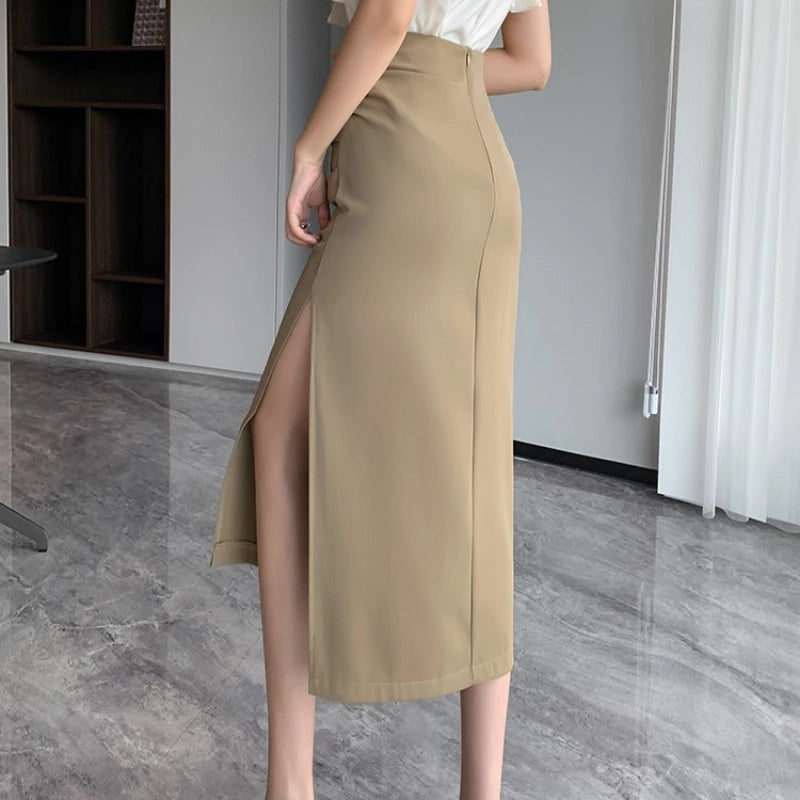 Side Slit Midi Skirt - Litlookz Studio