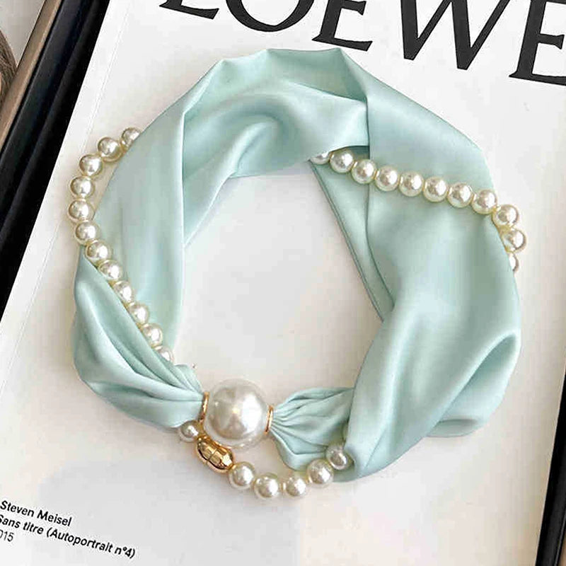 Silk Scarf Pearl Necklace
