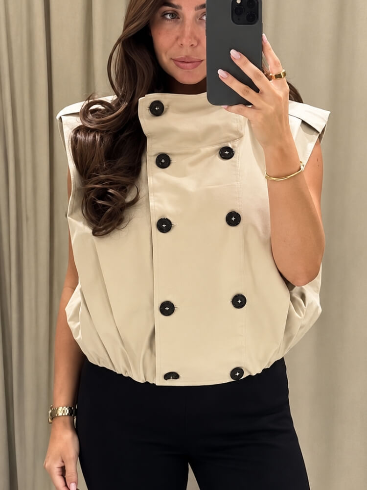 Sleeveless Trench Vest Top