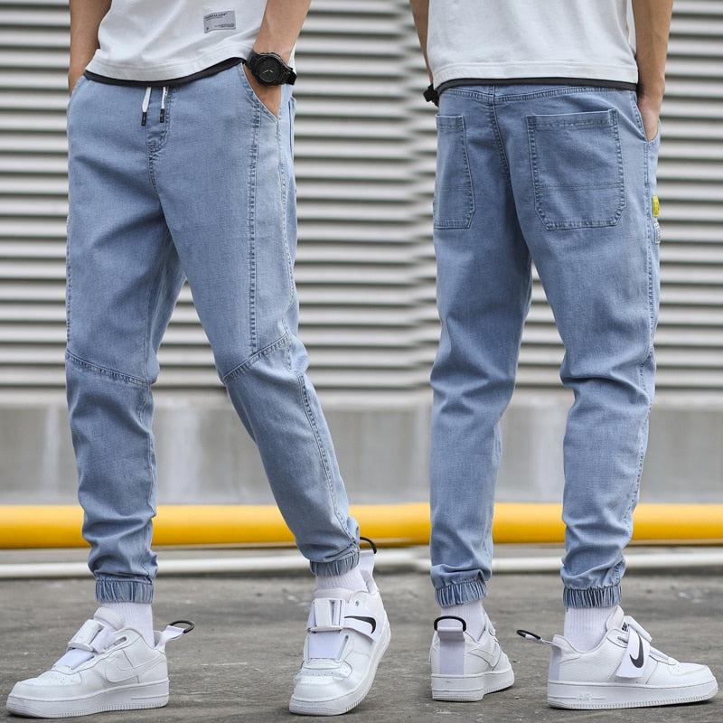 Black Drop Crotch Denim Jogger | Hyper Denim