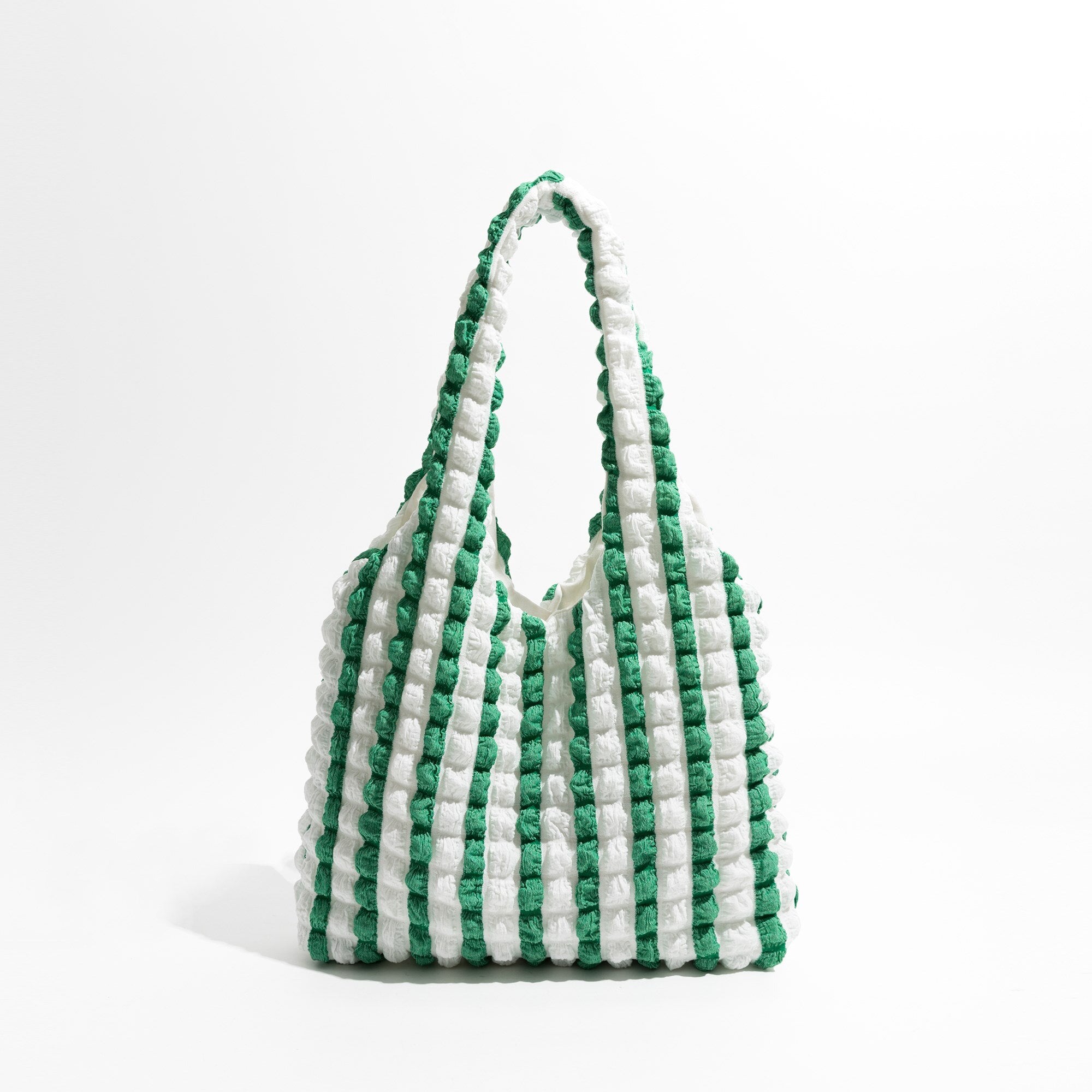 Soft Girl Quilted Striped Handbag