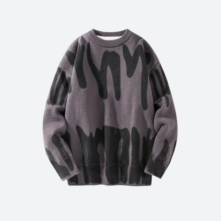 Painted spots pullover sweater outlet