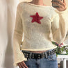 Star Embroidery Knitted Top