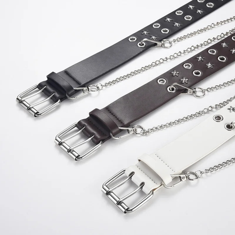 Star Studded Belt with Chain - Litlookz Studio
