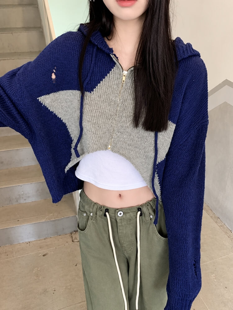 Star Zip Cardigan