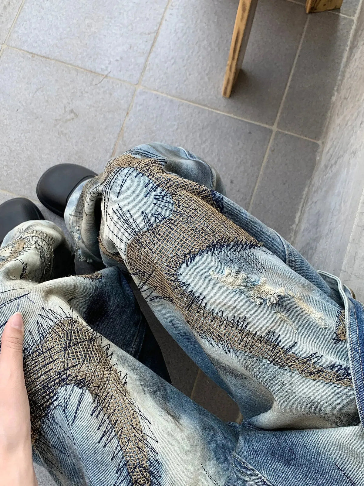 Stitch Baggy Jeans