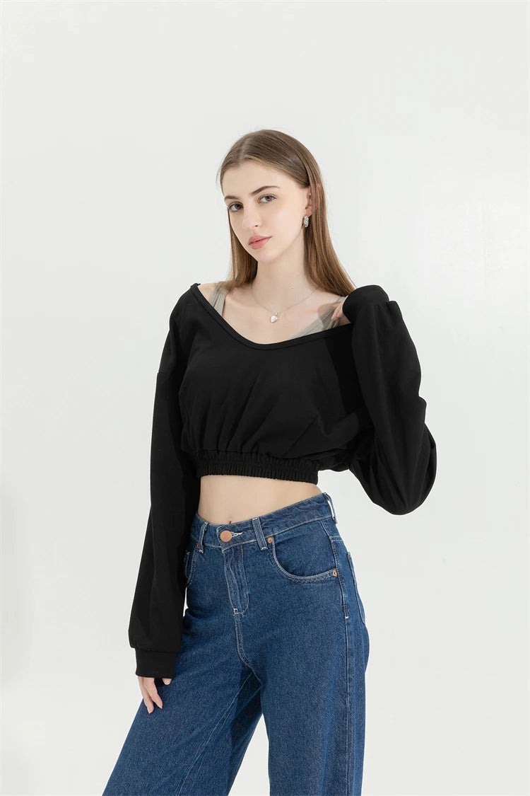 Off the 2025 shoulder cropped sweatshirt