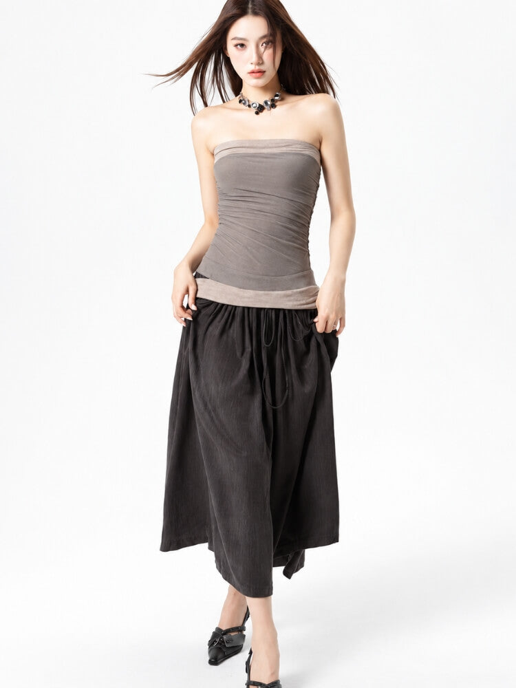 Strapless Earthy Maxi Dress