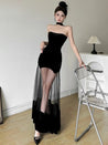 Strapless Sheer Maxi Dress