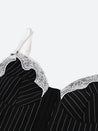 Striped Lace Trim Corset Top