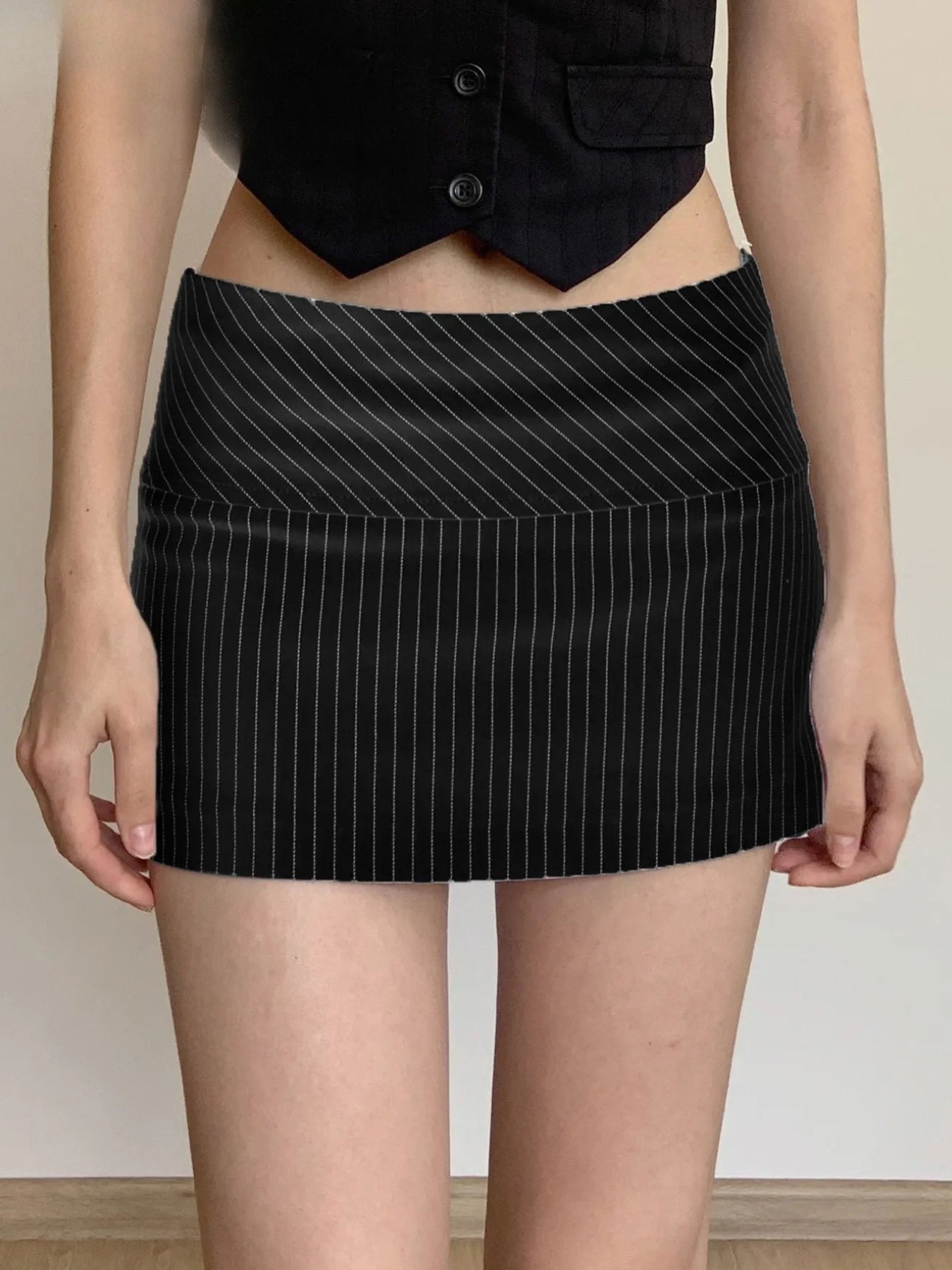 Striped Office Mini Skirt - Litlookz Studio
