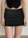 Striped Office Mini Skirt