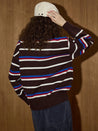 Striped Polo Collar Sweater