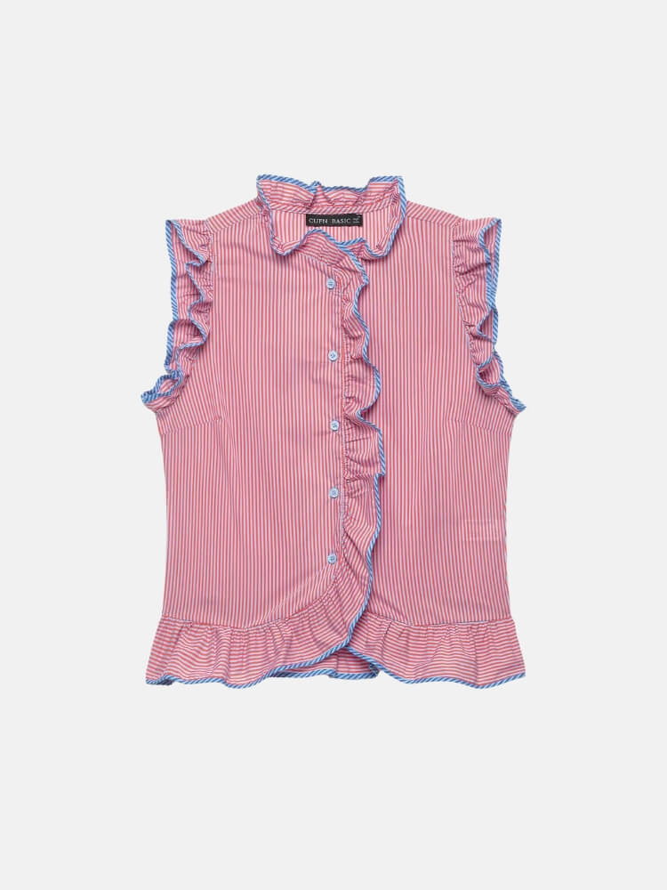 Striped Ruffle Blouse