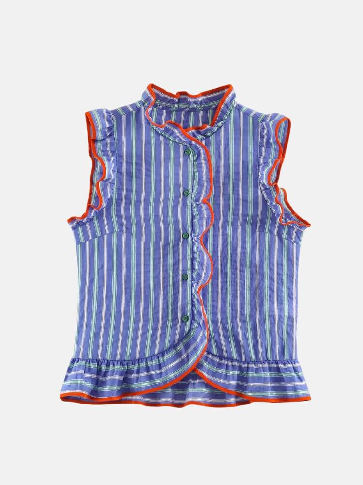 Striped Ruffle Blouse