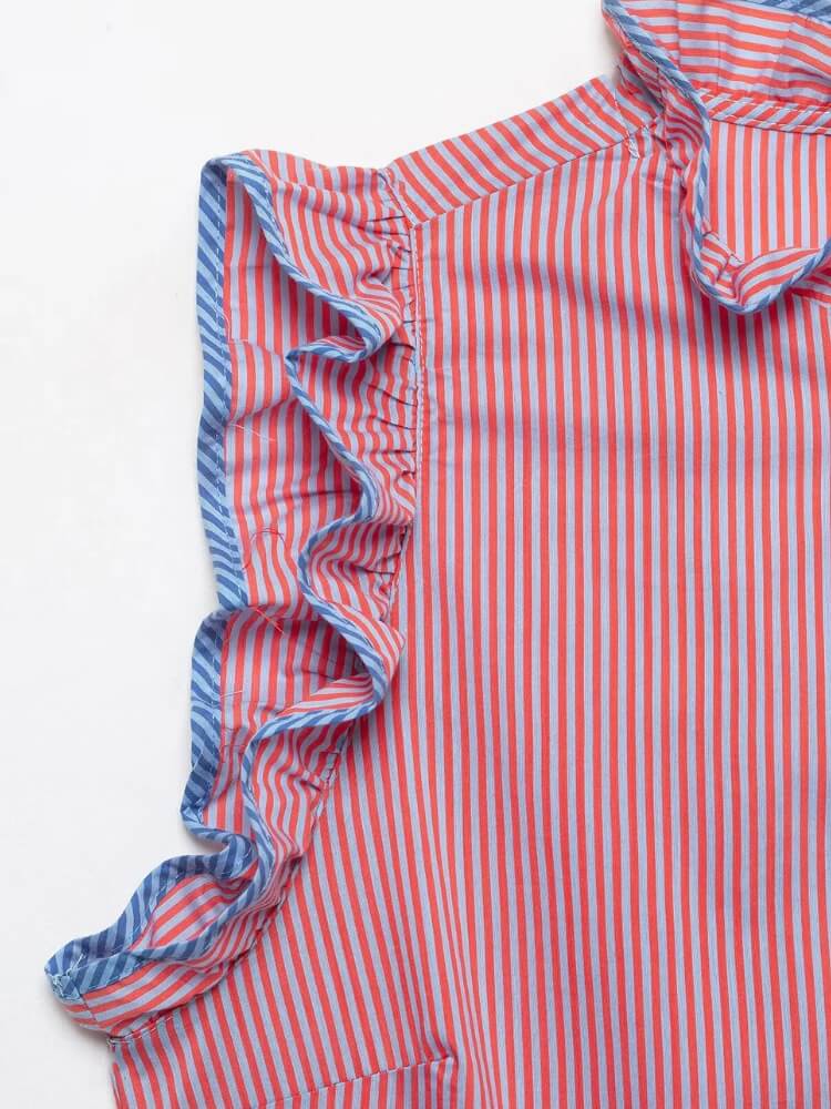 Striped Ruffle Blouse