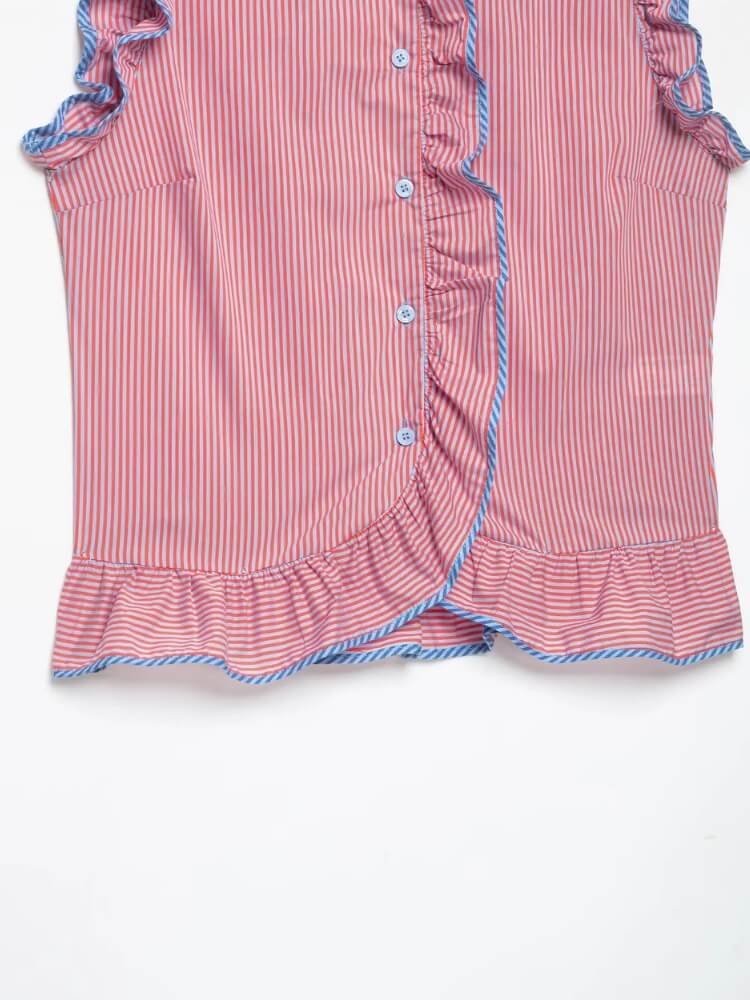 Striped Ruffle Blouse
