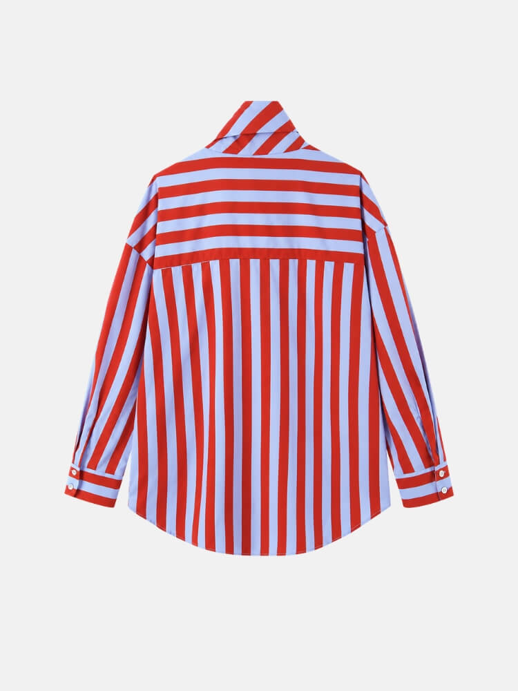 Striped Tie Neck Shirt