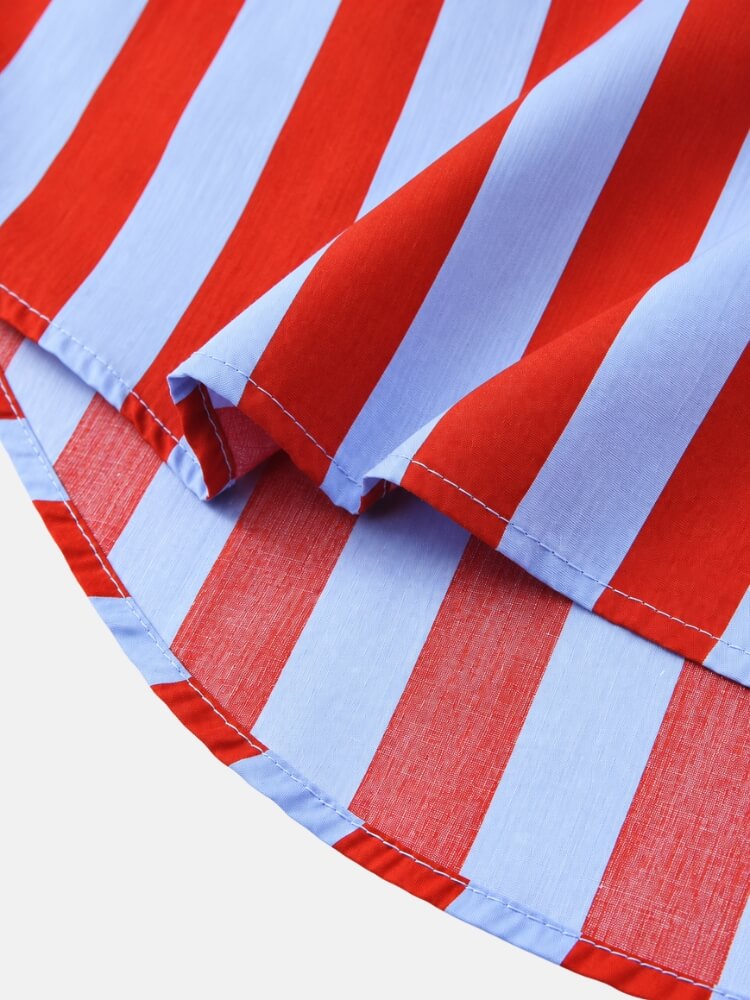 Striped Tie Neck Shirt